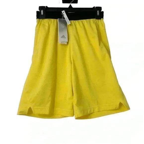 ADIDAS SHORTS MENS XS AEROREADY AXIS KNIT 3.0 TRAINING ALMOST YELLOW BASKETBALL - Picture 8 of 10